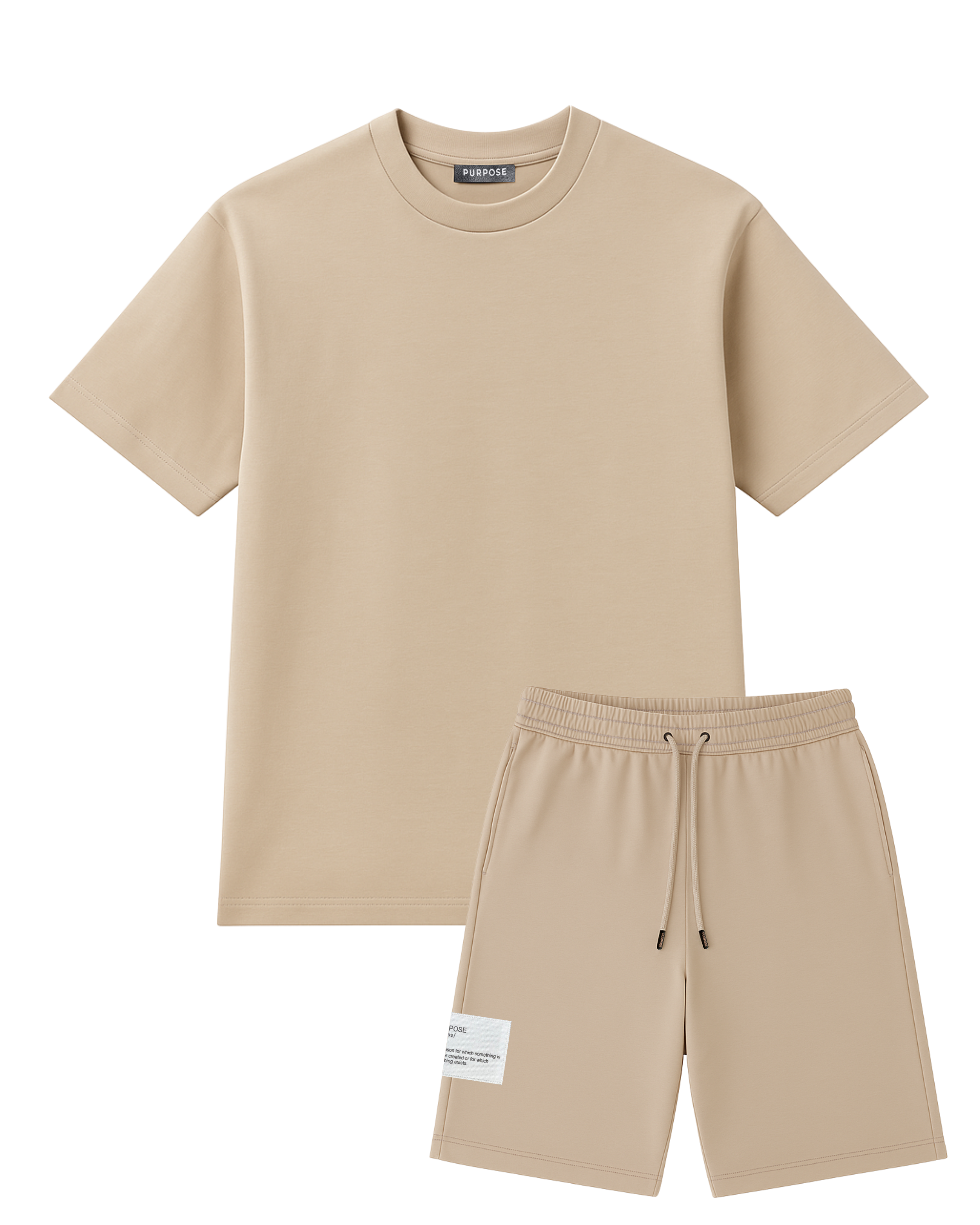 Beige Summer Set T-shirt + Shorts