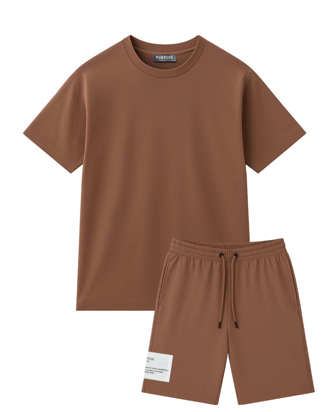 Brown (Taupe) Summer Set T-shirt + Shorts