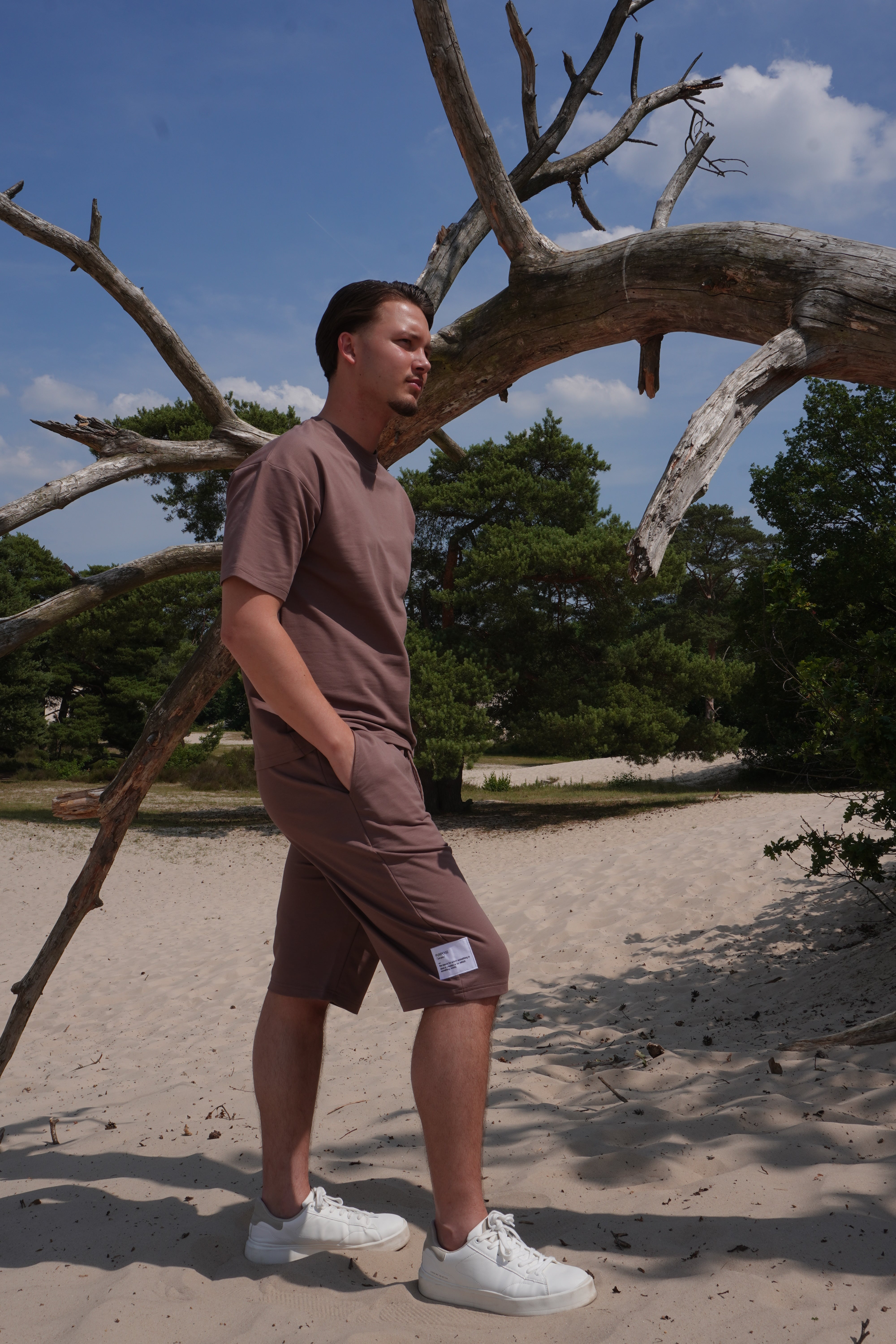 Brown (Taupe) Summer Set T-shirt + Shorts
