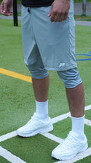 NEW Grey P-Logo 3-in-1 halal activewear shorts
