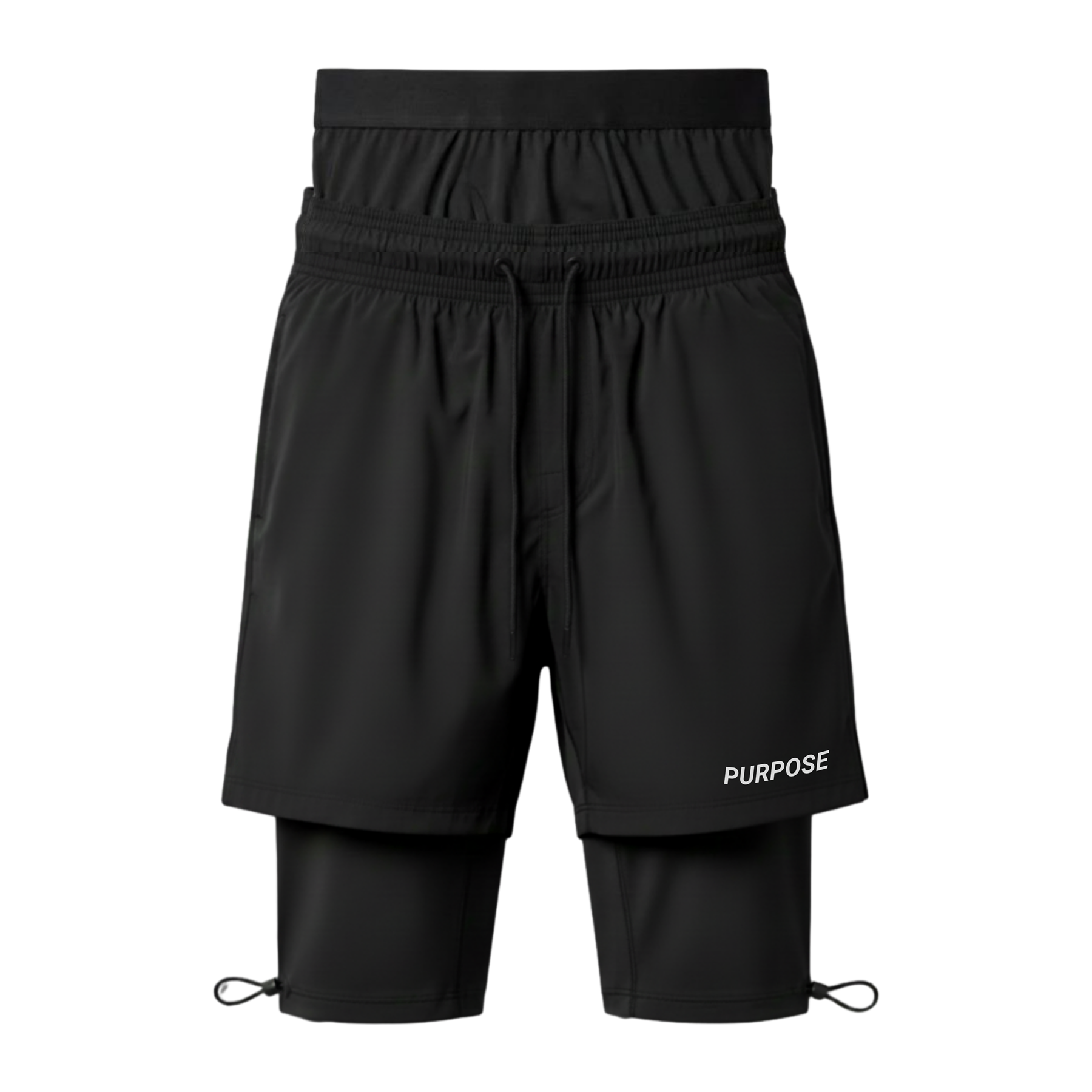 Short de sport halal 3-en-1 premium — Collant intégré et ceinture de maintien