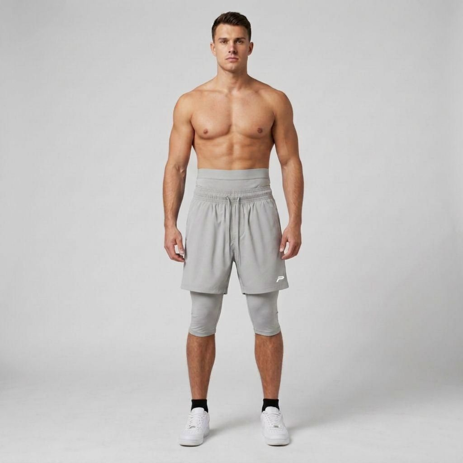 NEUE Graue 3-in-1 Halal Sportshorts