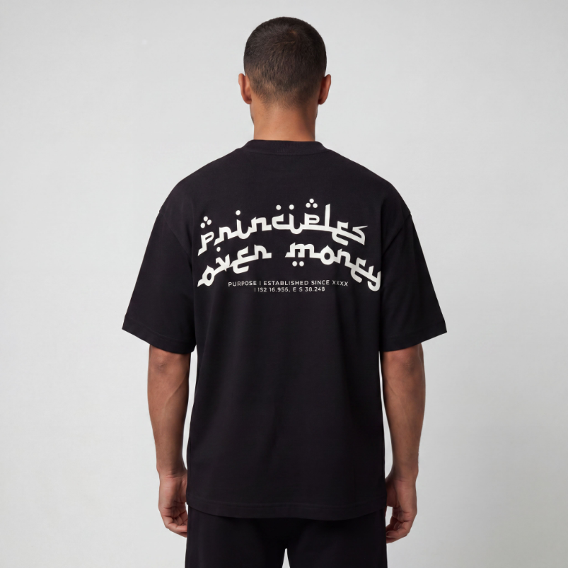 T-shirt oversized noir Principles Arabic