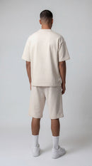 Précommandez l'ensemble d'été modeste beige clair (bas assorti)