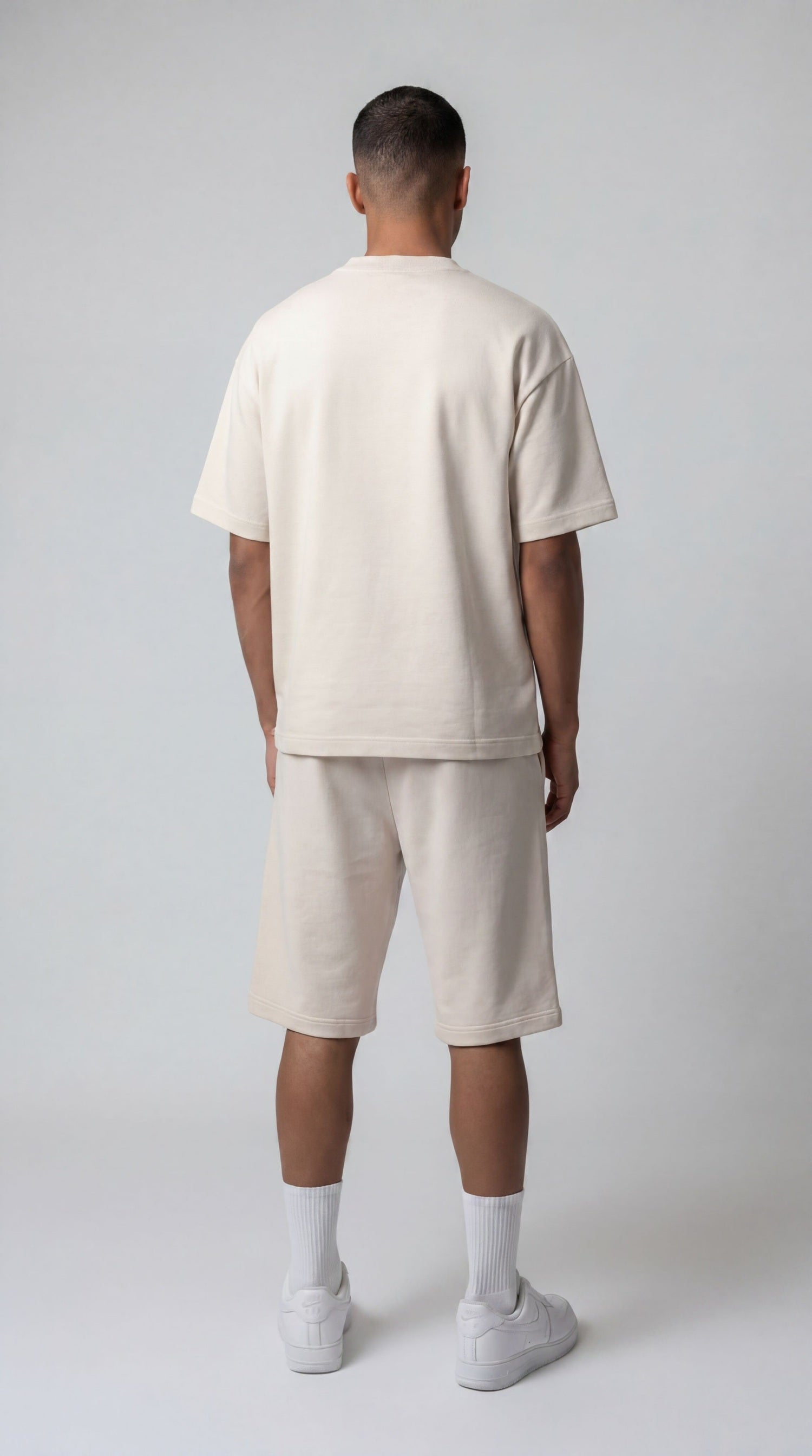 Précommandez l'ensemble d'été modeste beige clair (bas assorti)