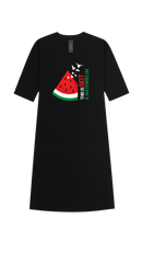 BLACK ABAYA - PALESTINE/WATERMELON