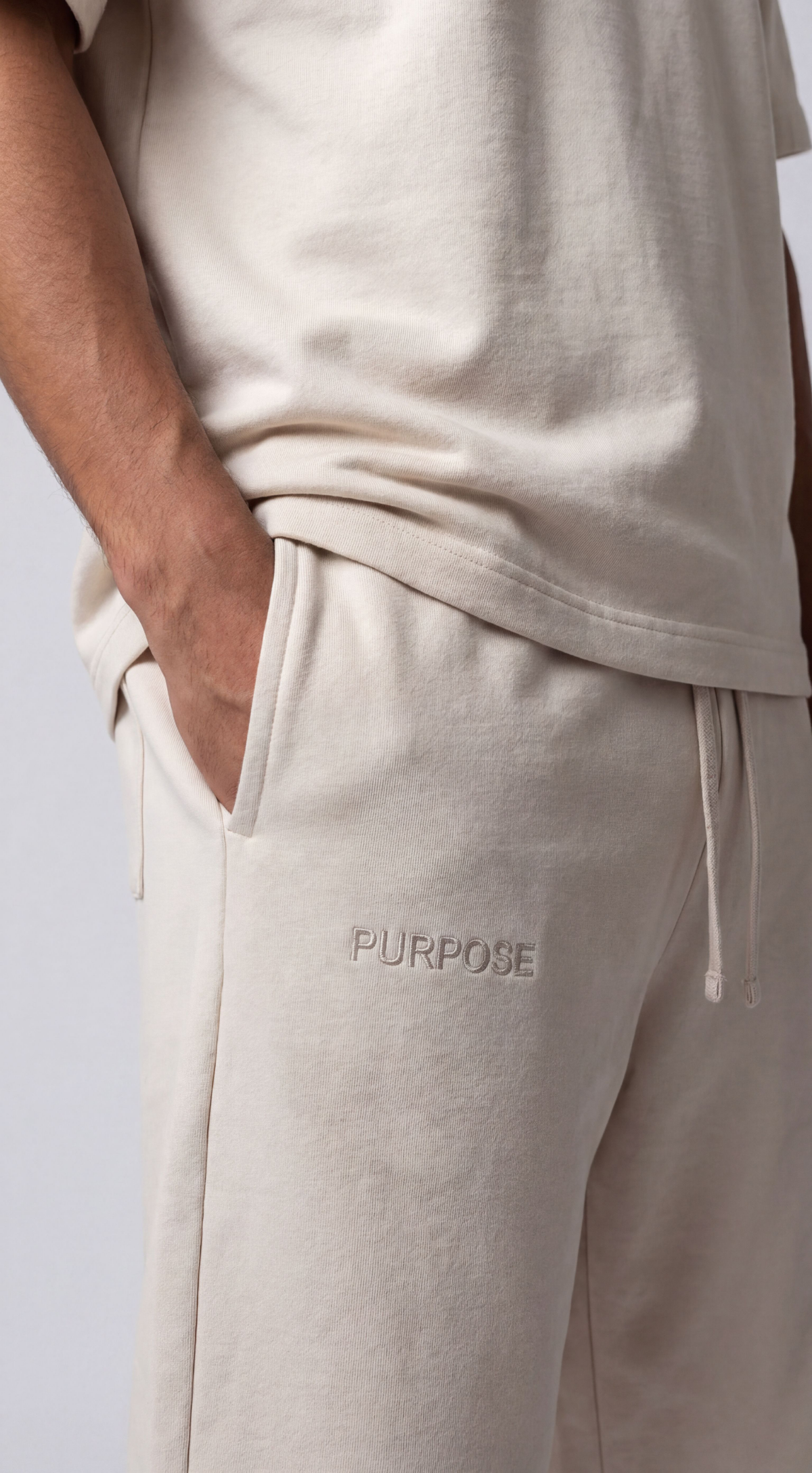Précommandez l'ensemble d'été modeste beige clair (bas assorti)