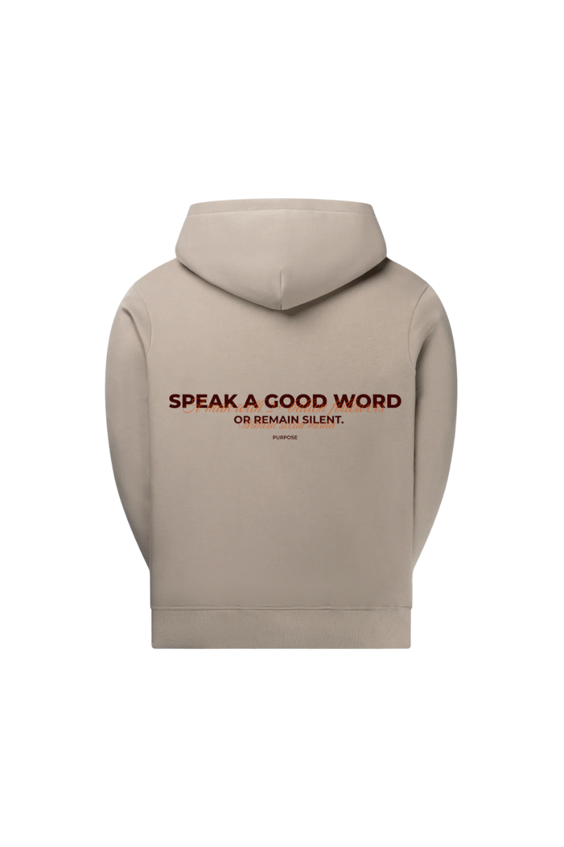 SPEAK A GOOD WORD Beige Hoodie